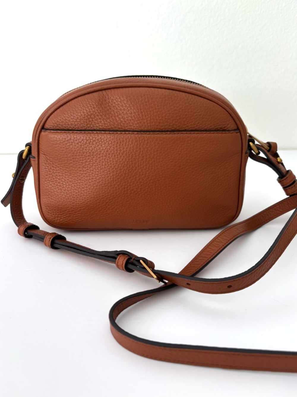 J. Crew Devon Pebbled Leather Crossbody Camera Bag NWT Tan Simple Timeless